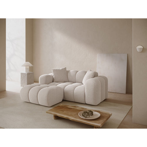 Cosmopolitan Design - Linker hoekbank Treno 2-zits, chenille lichtbeige - 164x180x70cm