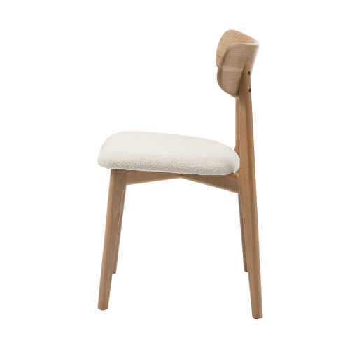 Olivine Eline Eetkamerstoel Bouclé Wit