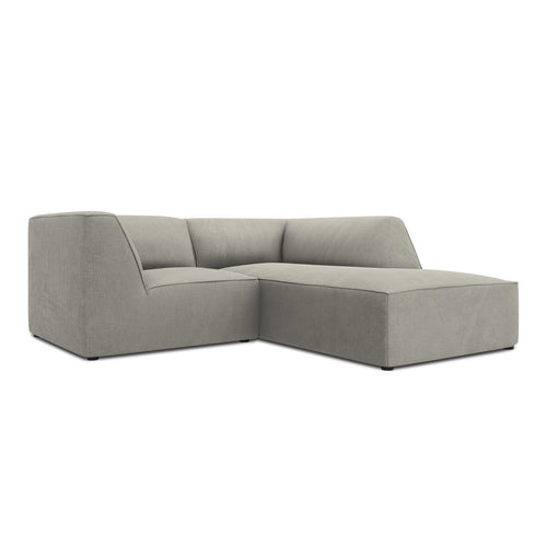 Cosmopolitan Design - Modulaire hoekbank rechts Siena 3-zits, ribfluwelen lichtgrijs - 180x186x69cm