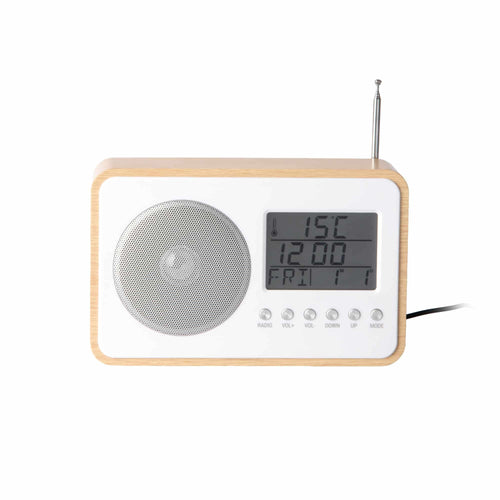 Karlsson wekker FM Radio - bruin - 19.2x19.2x12.5cm