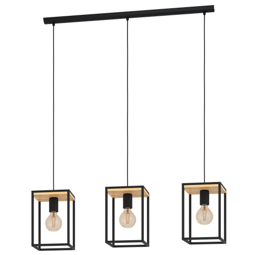 EGLO hanglamp Libertad - e27 - 88 cm - zwart/bruin - vtwonen shop