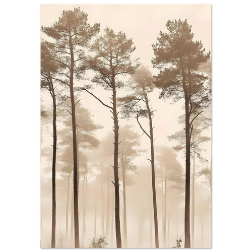 Artfulprints Poster met Lijst Boho – Silent woods   - A4 21x29.7 cm - beige