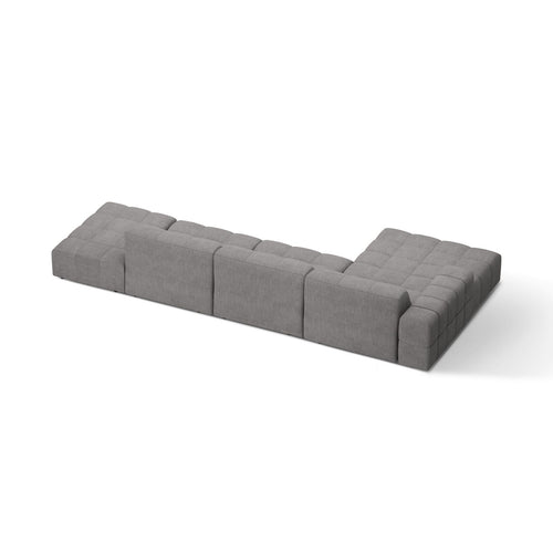 Cosmopolitan Design - Linker hoekbank Chicago 5-zits, chenille lichtgrijs - 167x348x78cm