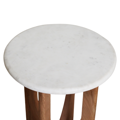 Raw Materials Kuching marmeren bijzettafel - wit