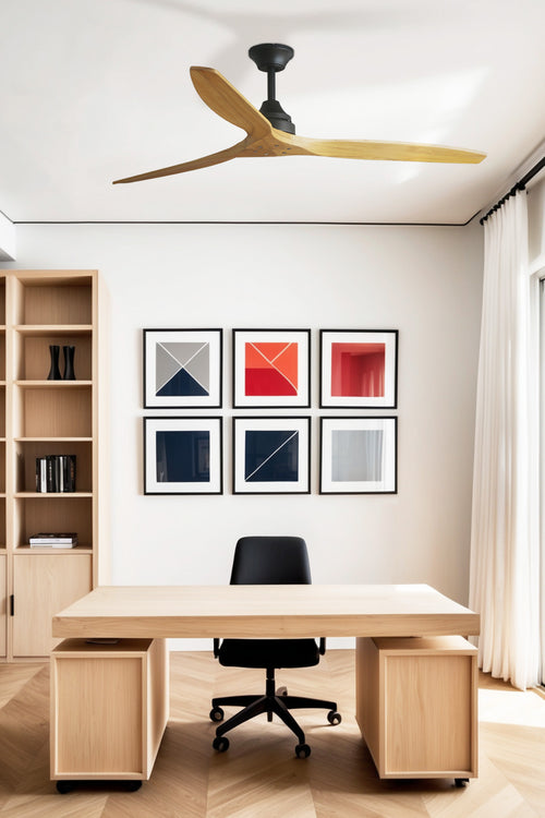 Faro Alo Groot 3-bladig matzwart hout Tuya Smart System