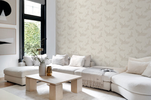 Origin Wallcoverings behang kraanvogels zandkleurig - 0,53 x 10,05 m - 347827 - vtwonen shop