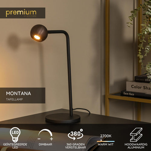 Lucide tafellamp MONTANA - Geïntegreerde LED - Koffie