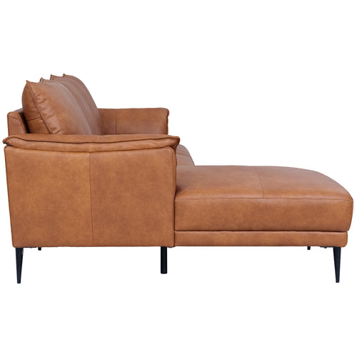Furnhouse chaise longue bank links Soul - Cognacbruin - Leer - 155x233x88