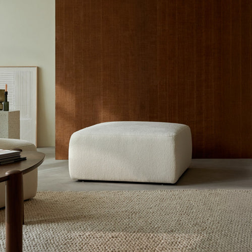 Tikamoon Voetenbank van ecrukleurige stof - Beige