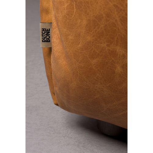 Dutchbone Hackman 3-zitsbank Leer Cognac Bruin - vtwonen shop