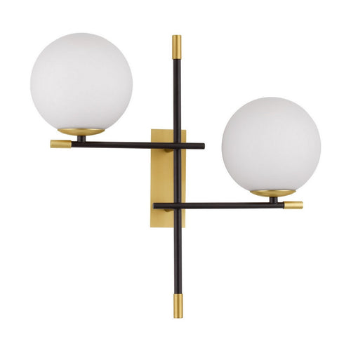 Nova Luce GIT Bolvormige wandlampen in opaal, goud en matzwart, LED G9 2x5W