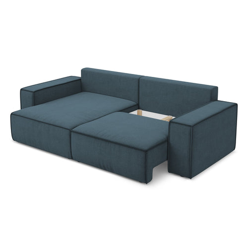 LaMiaSofa hoekbank links Livorno - textuurstof - jeans - 257x148x82