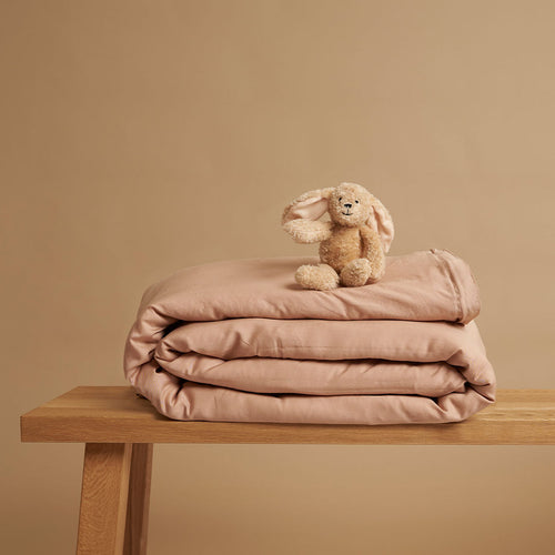 Coco & Cici - Tencel Twill Dekbedovertrek 100 x 135 cm - 1 Persoons Beddengoed - Kinderbeddengoed - Lyocell - Hypoallergeen & Extra Zacht - Peach