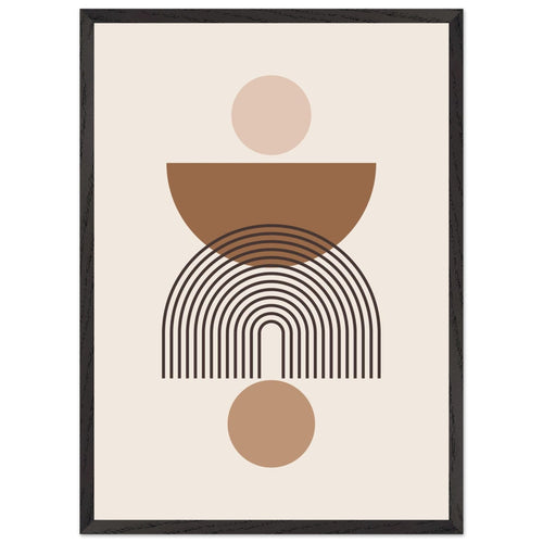 Artfulprints Poster met Lijst Boho – Harmony shapes   - 50x70 cm - Grijs