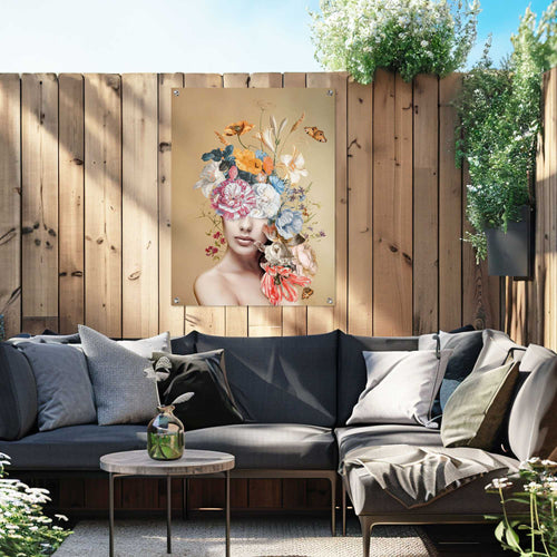 Reinders tuinposter Vrouw met bloemen - 80x60cm