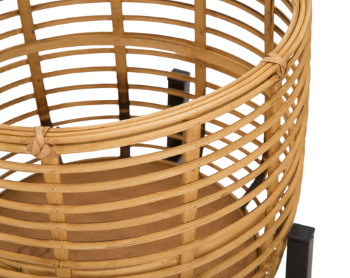 Mauro Ferretti plantenpot - set van 2 - Ø 41x47-33x39 cm - bruin/zwart