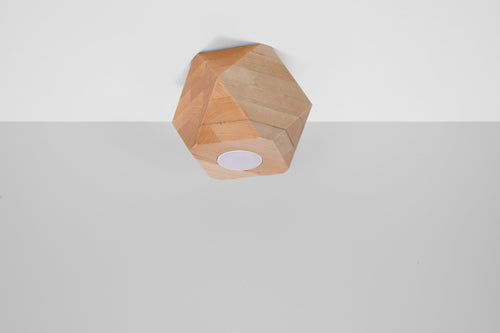 Sollux plafondlamp Woody - 1 lichts - 12  x 12   cm - bruin - vtwonen shop