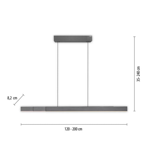 Neuhaus PURE hanglamp e-Lift - 3 lichts - 200  x 240   cm - antraciet - vtwonen shop