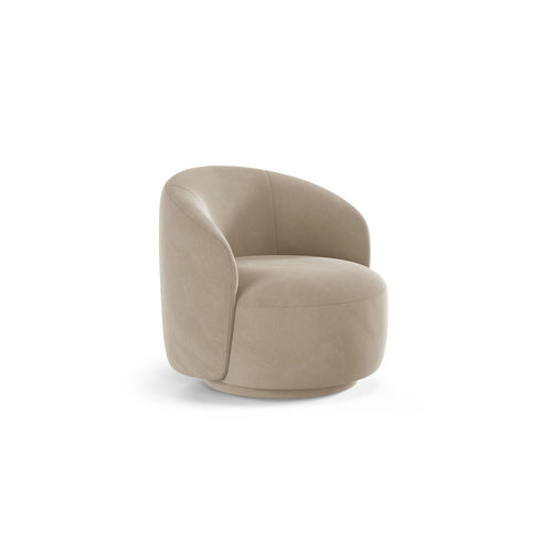 Cosmopolitan Design - Draaistoel Savona flueel lichtbeige - 83x86x76.5cm