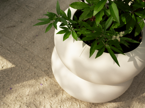 elho amber roll low 43 linnen wit | Bloempot |Premium statementdesign