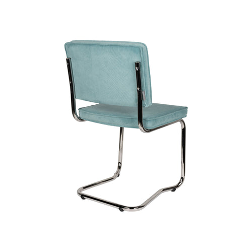 Zuiver Ridge Rib Kink Eetkamerstoelen  Blauw - Set van 2