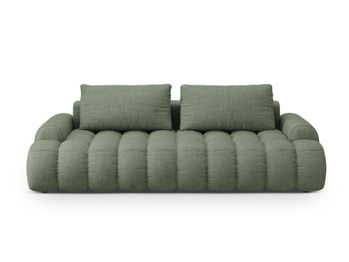 Cosmopolitan Design Slaapbank met opbergdoos Linz 4-zits, structurele stof donker olijfgroen - 100x250x84cm