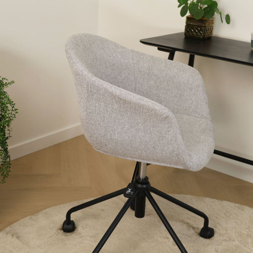 Nolon Nout-Otis Bureaustoel Lichtgrijs - Armleuningen - Zwart - vtwonen shop