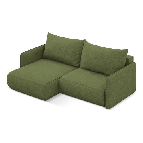 LaMiaSofa hoekbank links Palermo - chenille stof - flessengroen - 207x148x86