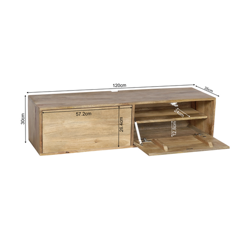 Starfurn  tv meubel Vision - bruin - 30x120x35cm - vtwonen shop