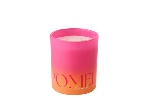 J-Line geurkaars Oasis - Summer In The Air - glas - oranje/roze - large