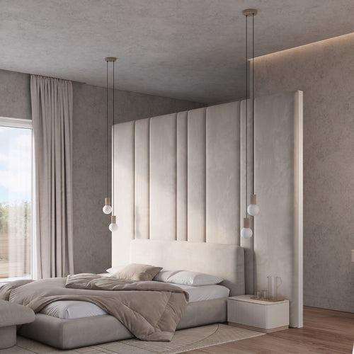 Sollux Lighting Hanglamp HALO 2P taupe - 15x15x120cm