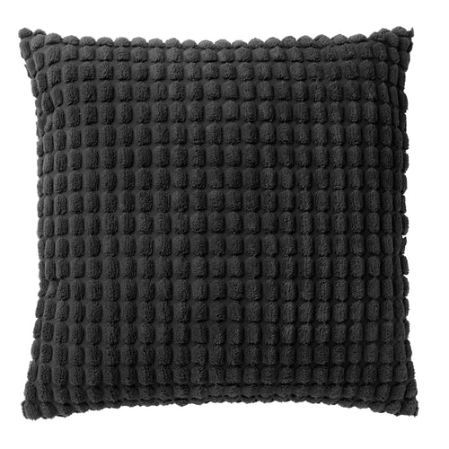 KUSSENSET - 4-delig Mixed Textures - 45x45 cm - inclusief binnenkussens - zwart, antraciet