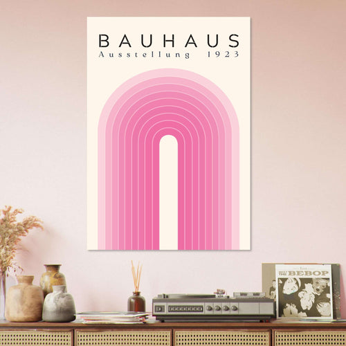 Artfulprints Poster met Lijst Bauhaus - Pink rainbow   - 70x100 cm - Roze
