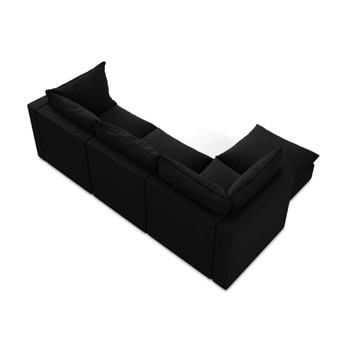LaMiaSofa hoekbank links Ravenna - bouclé - zwart - 255x165x77