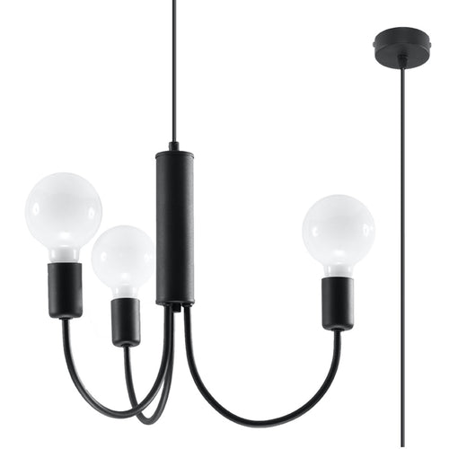 Sollux Lighting Kroonluchter PICCOLO 3 zwart - 45x45x100cm