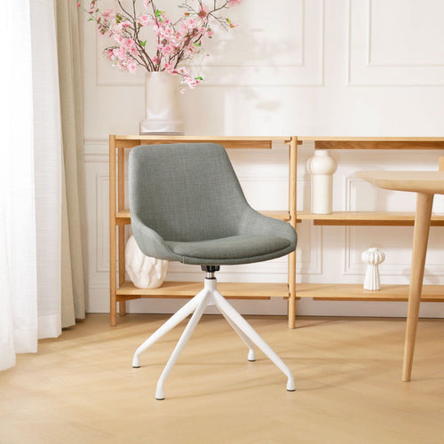 Nolon Nola-Isa Eetkamerstoel Saliegroen - Draaibaar Wit Onderstel - vtwonen shop