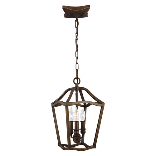 Elstead Yarmouth - 3-lichts hanglamp, geschilderd verouderd messing