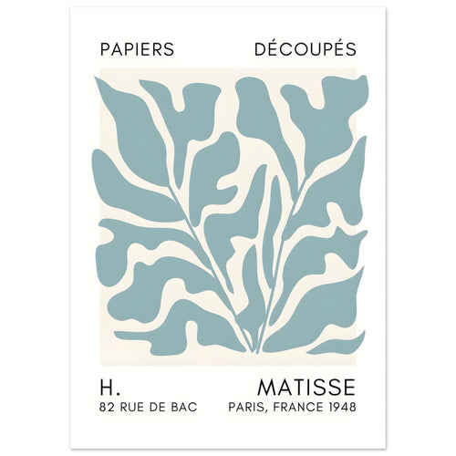 Artfulprints  Matisse – Seabed shapes turquoise   poster 50x70 cm - vtwonen shop