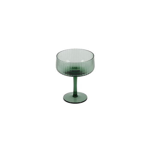 S|P Collection - Champagneglas 23cl coupe donkergroen Ray - Set van 4