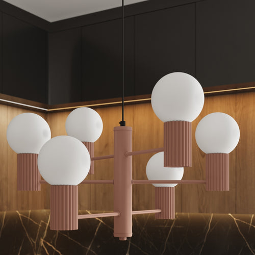 Sollux Lighting Kroonluchter HALO 6 mokka - 64x64x230cm
