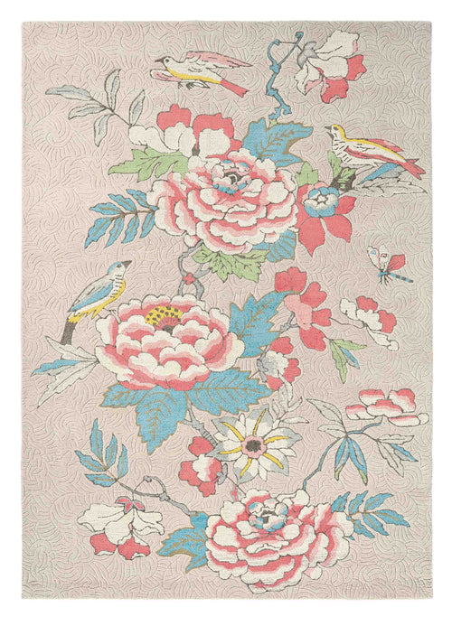 Laagpolig vloerkleed Wedgwood Paeonia Coral 37902 250x350 cm - vtwonen shop