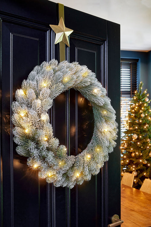 Black Box Trees Nagoya Kerstkrans met LED Verlichting en Timerfunctie - H12 x Ø60 cm - Groen - vtwonen shop