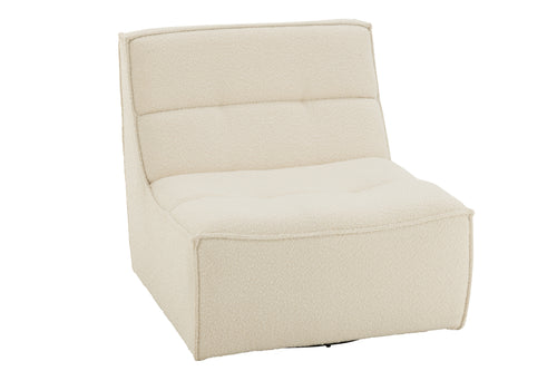 J-Line zetel Draaiend Vierkant - hout/schuim - ecru