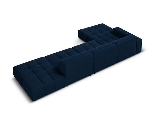 Cosmopolitan Design linker hoekbank Chicago 5-zits, flueel koningsblauw - 167x348x78cm