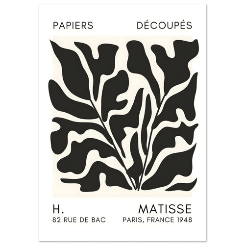 Artfulprints  Matisse – Seabed shapes black   poster A4 21x29.7 cm - vtwonen shop