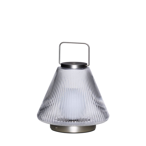 Hübsch draagbare lamp Tou - glas/ijzer - ø24xh28cm