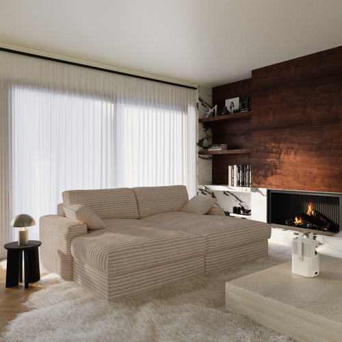 Premium Interiors - Sofa PLUM - xxl ribfluweel mol 260cm