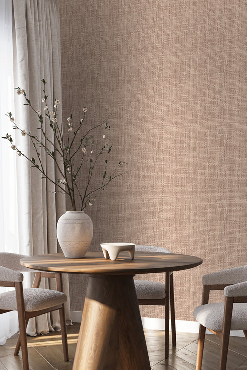 Origin Wallcoverings behang geweven linnenstructuur licht terracotta - 50 x 900 cm - 348053