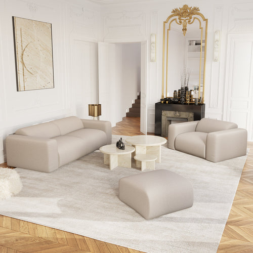 Sia Home - Fauteuil MYRA - kruisbinding beige 130cm