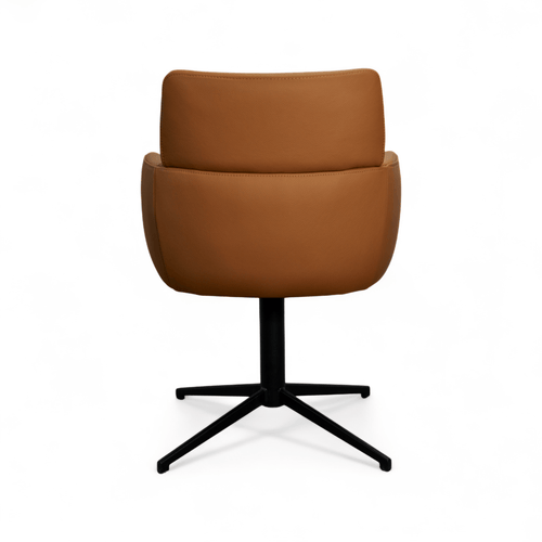 Furnhouse eetkamerstoelen armleuning Marco - Cognacbruin - Leer - Set van 2